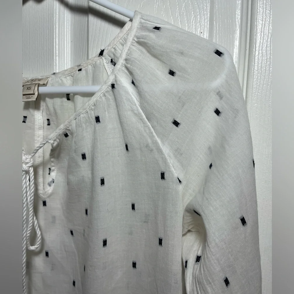 J.Crew White/Blue Women’s Top‎ Blouse Sz XS